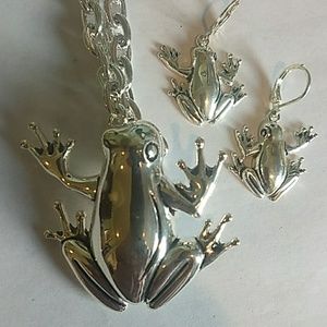 Frog Necklace/Earring set